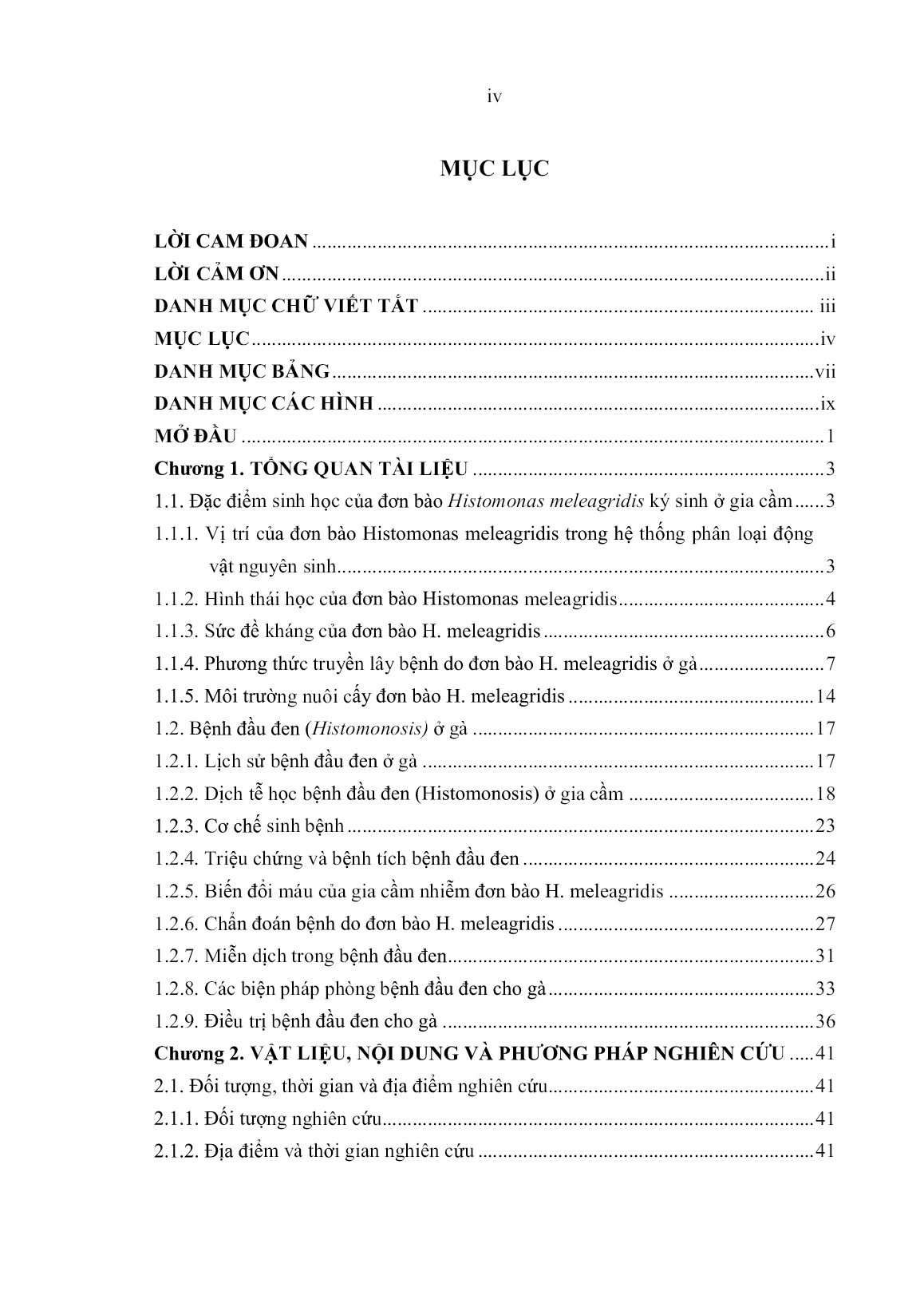 Luận án Nghiên cứu bệnh đầu đen do đơn bào Histomonas meleagridis gây ra ở gà tại tỉnh Thái Nguyên, Bắc Giang và biện pháp phòng trị bệnh trang 6