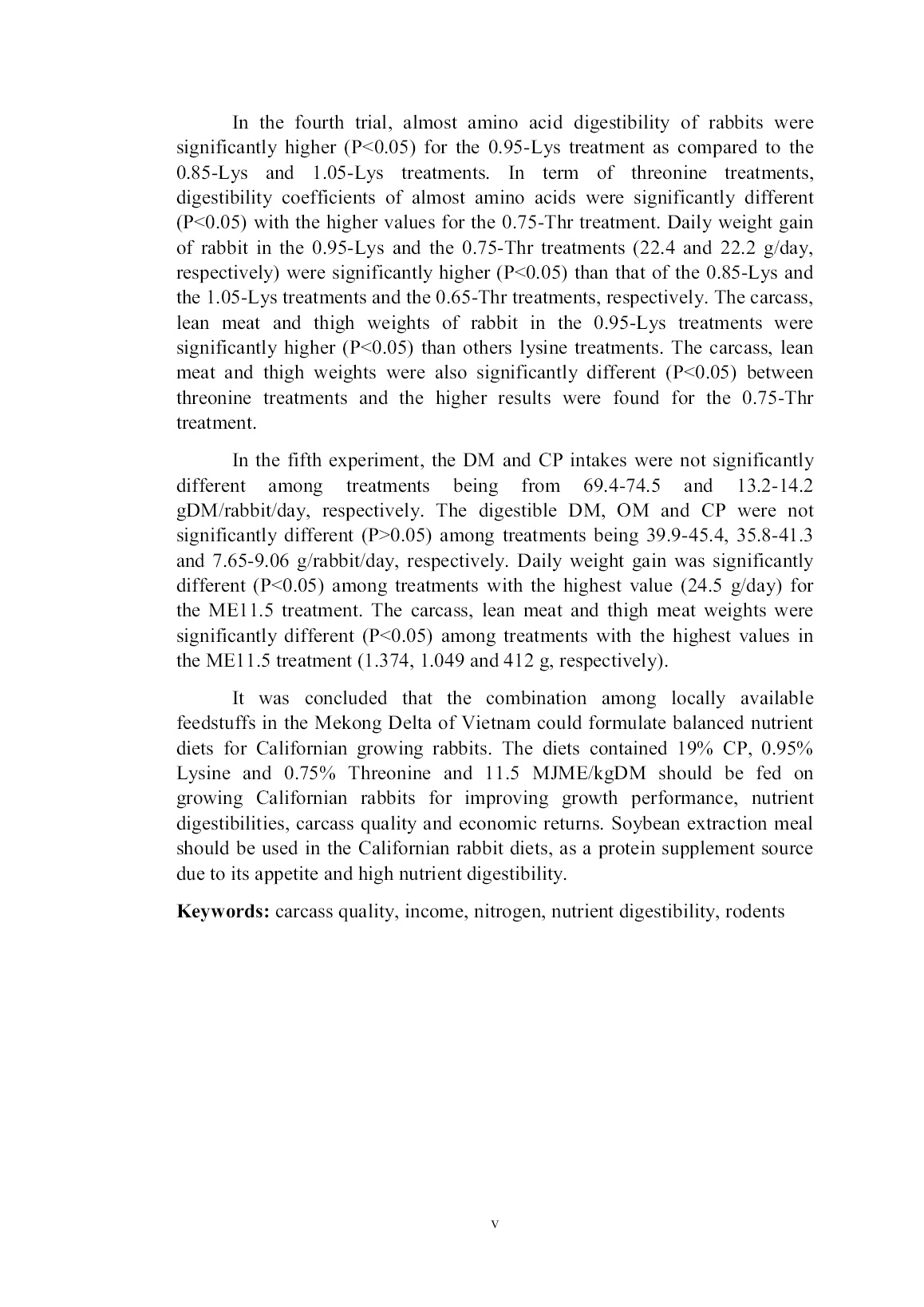 Luận án A study of dietary protein for growing californian rabbits in the Mekong delta of Vietnam trang 5 Luận án A study of dietary protein for growing californian rabbits in the Mekong delta of Vietnam trang 5