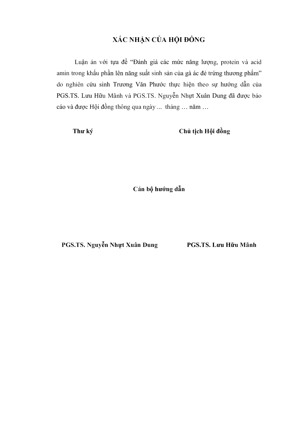 Luận án Đánh giá các mức năng lượng, protein và acid amin trong khẩu phần lên năng suất sinh sản của gà ác đẻ trứng thương phẩm trang 3 Luận án Đánh giá các mức năng lượng, protein và acid amin trong khẩu phần lên năng suất sinh sản của gà ác đẻ trứng thương phẩm trang 3