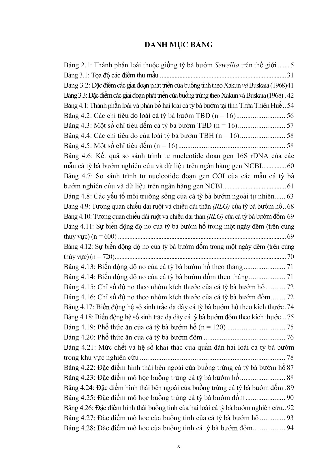 Luận án Đặc điểm sinh học và nuôi dưỡng cá tỳ bà bướm (Sewellia spp.) phân bố tại Thừa Thiên Huế trang 10