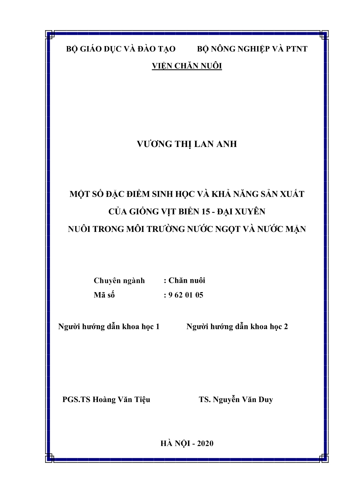 Luận án Một số đặc điểm sinh học và khả năng sản xuất của giống vịt biển 15 - Đại Xuyên nuôi trong môi trường nước ngọt và nước mặn trang 2 Luận án Một số đặc điểm sinh học và khả năng sản xuất của giống vịt biển 15 - Đại Xuyên nuôi trong môi trường nước ngọt và nước mặn trang 2