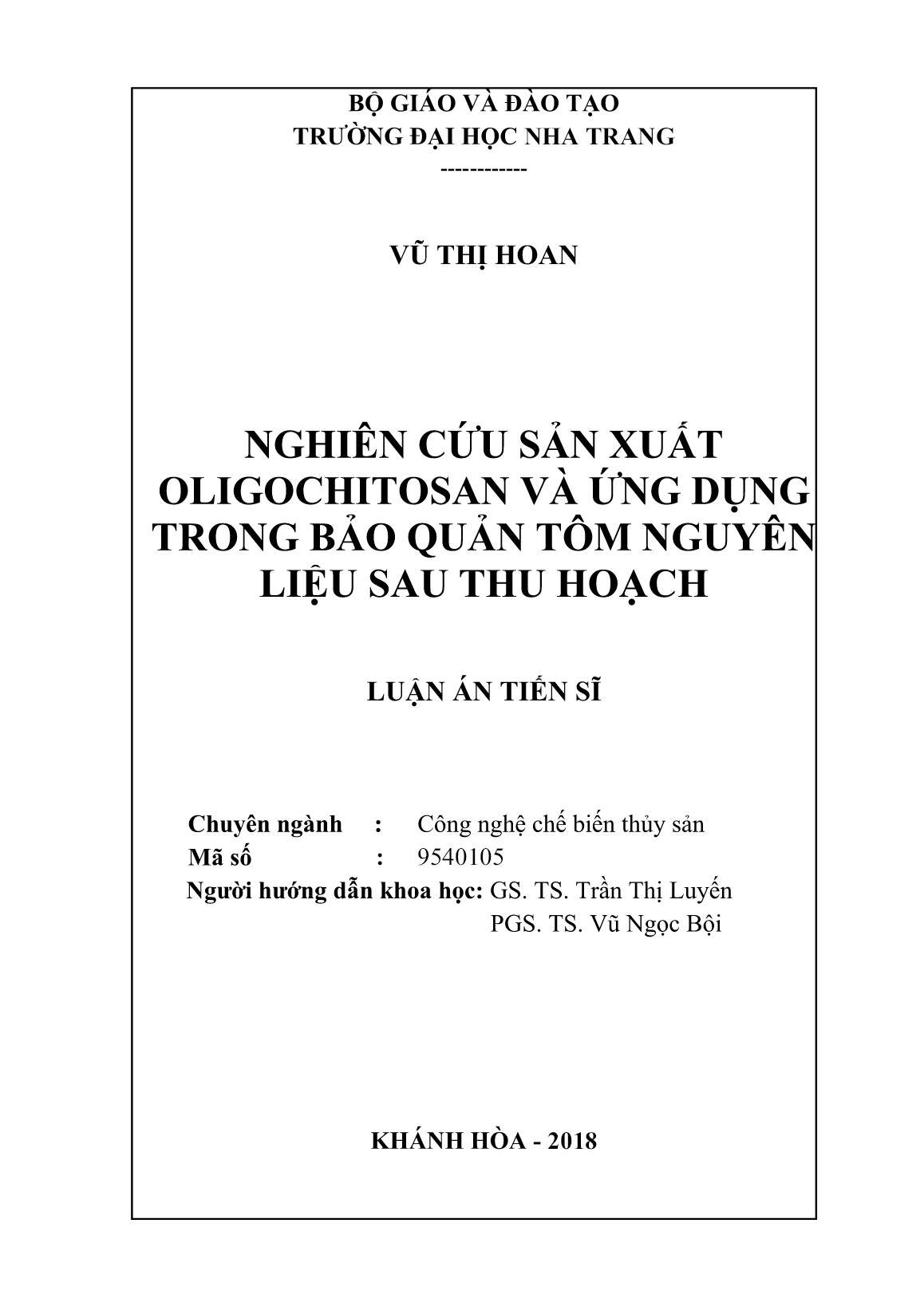 Luận án Nghiên cứu sản xuất Oligochitosan và ứng dụng trong bảo quản tôm nguyên liệu sau thu hoạch trang 2 Luận án Nghiên cứu sản xuất Oligochitosan và ứng dụng trong bảo quản tôm nguyên liệu sau thu hoạch trang 2