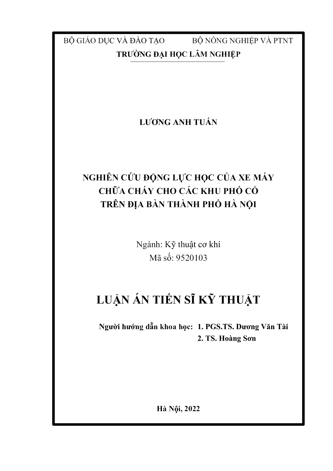 Luận án Nghiên cứu động lực học của xe máy chữa cháy cho các khu phố cổ trên địa bàn Thành phố Hà Nội trang 2
