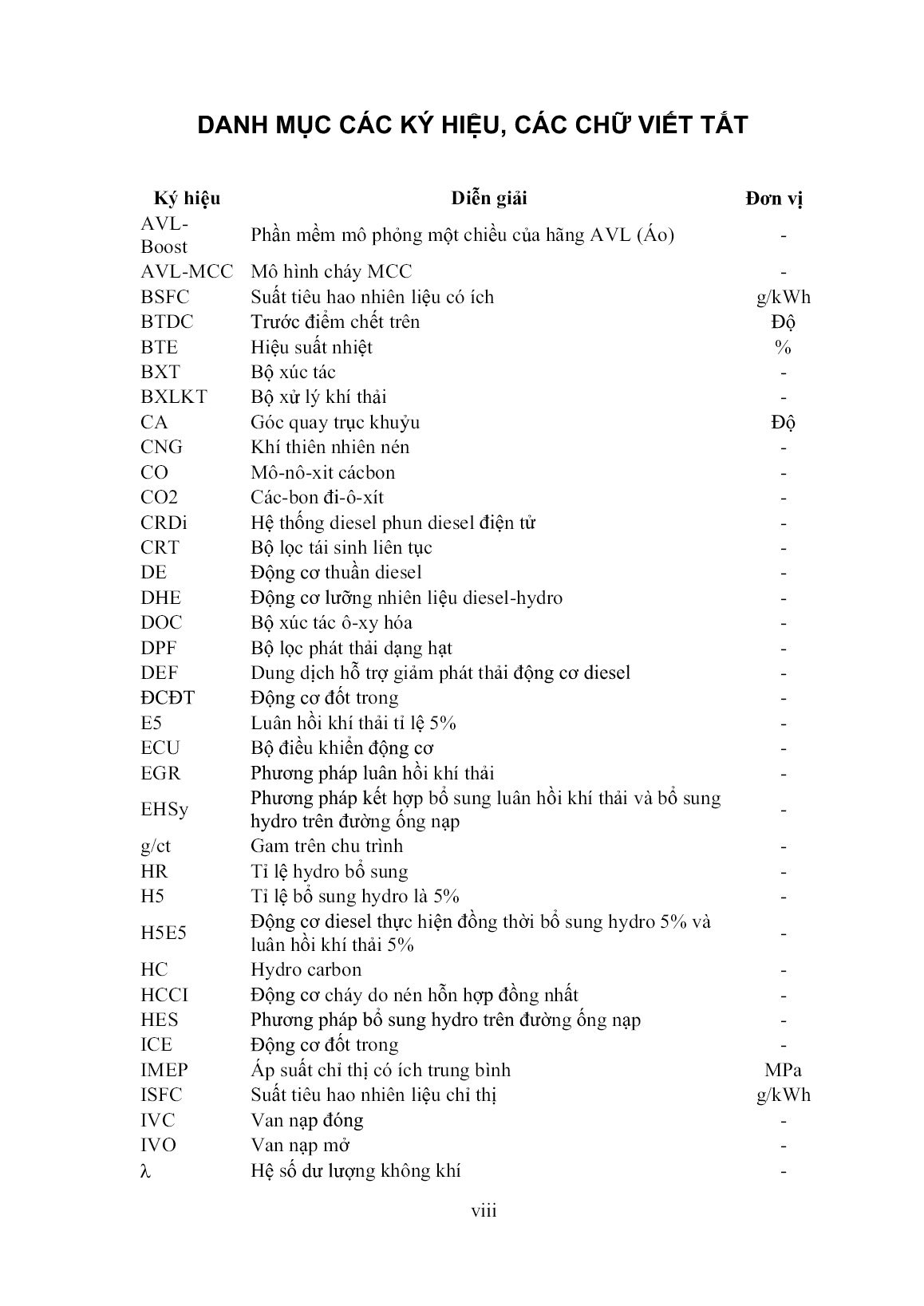 Luận án Nghiên cứu giảm phát thải độc hại của động cơ diesel đang lưu hành bằng phương pháp luân hồi khí thải kết hợp bổ sung khí hydro trang 8 Luận án Nghiên cứu giảm phát thải độc hại của động cơ diesel đang lưu hành bằng phương pháp luân hồi khí thải kết hợp bổ sung khí hydro trang 8