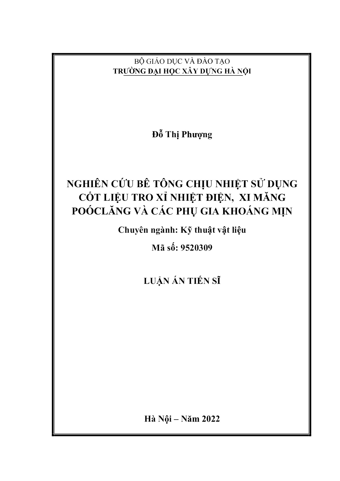 Luận án Nghiên cứu bê tông chịu nhiệt sử dụng cốt liệu tro xỉ nhiệt điện, xi măng poóclăng và các phụ gia khoáng mịn trang 1 Luận án Nghiên cứu bê tông chịu nhiệt sử dụng cốt liệu tro xỉ nhiệt điện, xi măng poóclăng và các phụ gia khoáng mịn trang 1