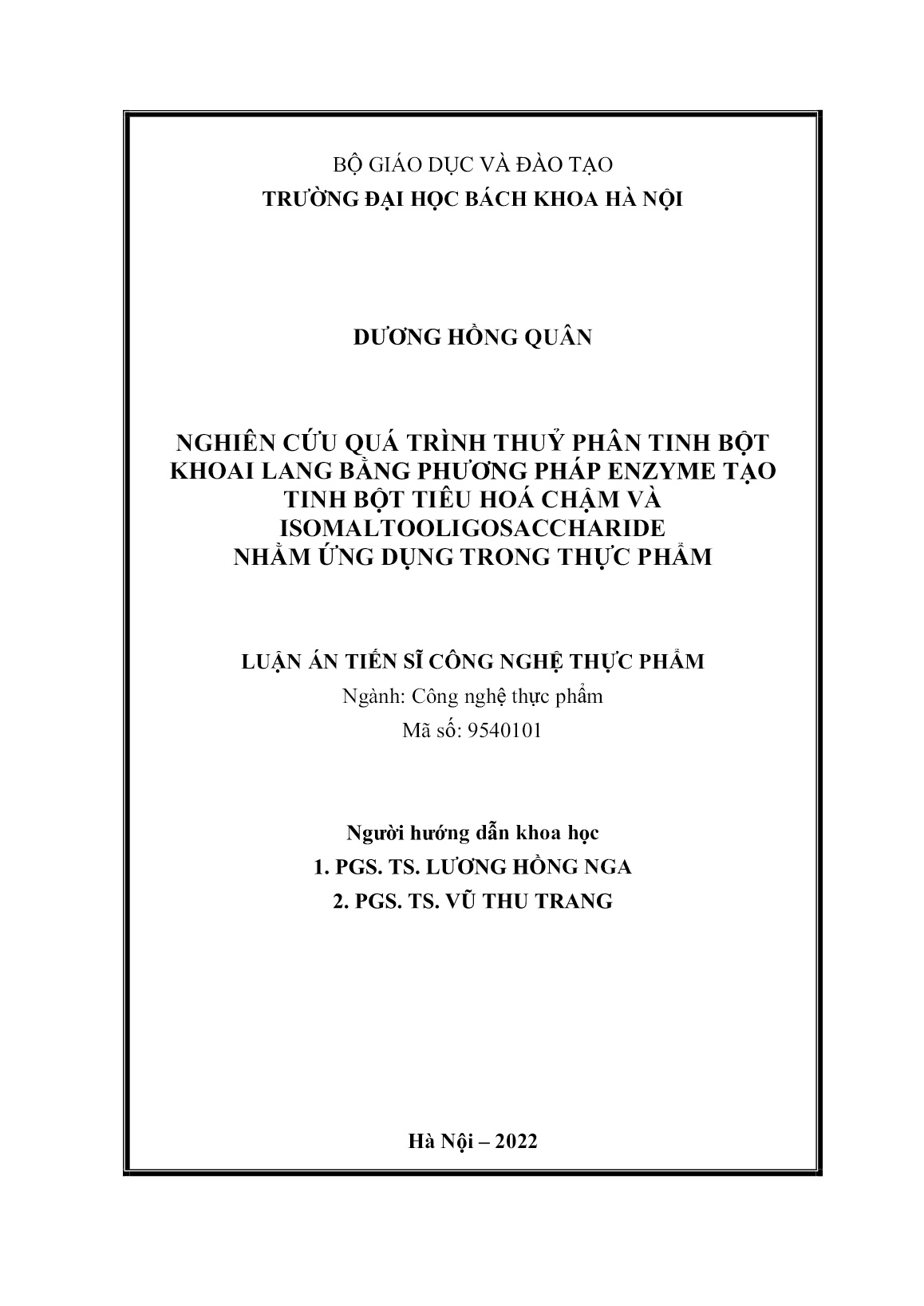 Luận án Nghiên cứu quá trình thuỷ phân tinh bột khoai lang bằng phương pháp enzyme tạo tinh bột tiêu hoá chậm và isomaltooligosaccharide nhằm ứng dụng trong thực phẩm trang 2 Luận án Nghiên cứu quá trình thuỷ phân tinh bột khoai lang bằng phương pháp enzyme tạo tinh bột tiêu hoá chậm và isomaltooligosaccharide nhằm ứng dụng trong thực phẩm trang 2