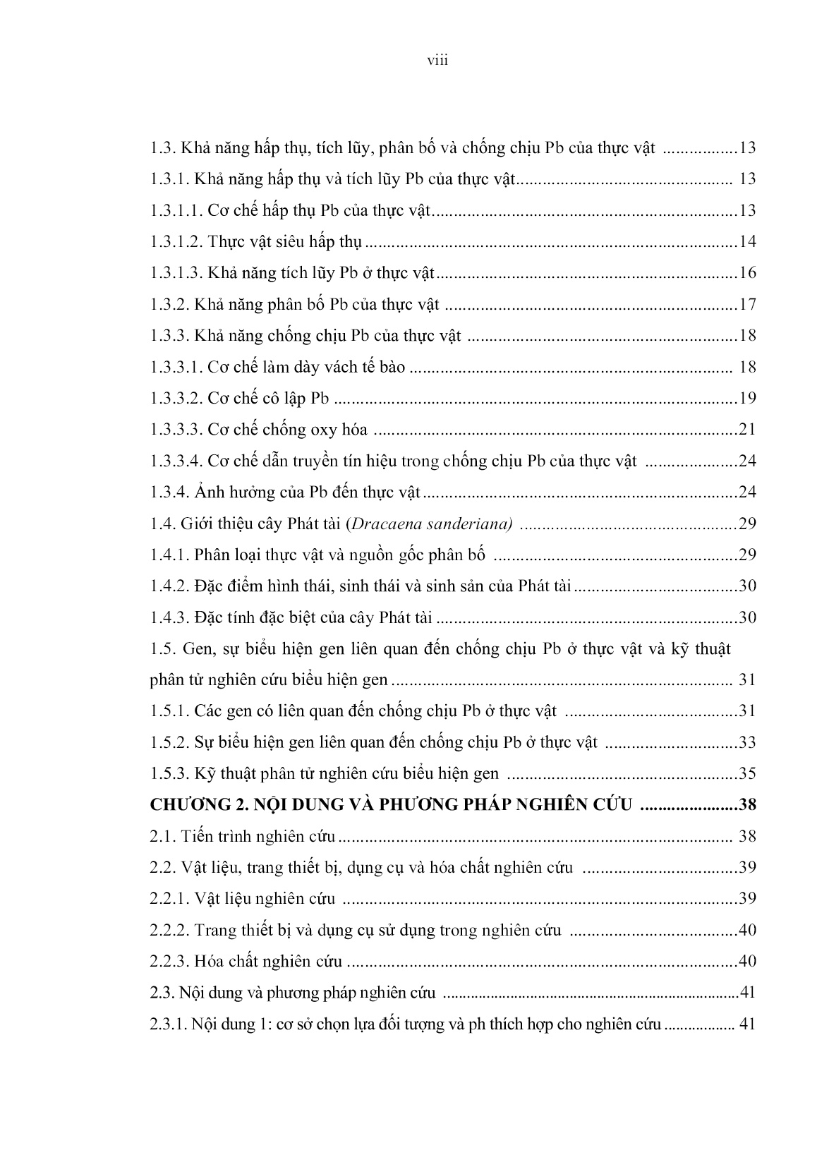 Luận án Nghiên cứu khả năng hấp thụ, tích lũy chì (Pb) và sự biểu hiện gen liên quan đến tính chịu chì (Pb) của cây phát tài (Dracaena sanderiana) trang 10 Luận án Nghiên cứu khả năng hấp thụ, tích lũy chì (Pb) và sự biểu hiện gen liên quan đến tính chịu chì (Pb) của cây phát tài (Dracaena sanderiana) trang 10