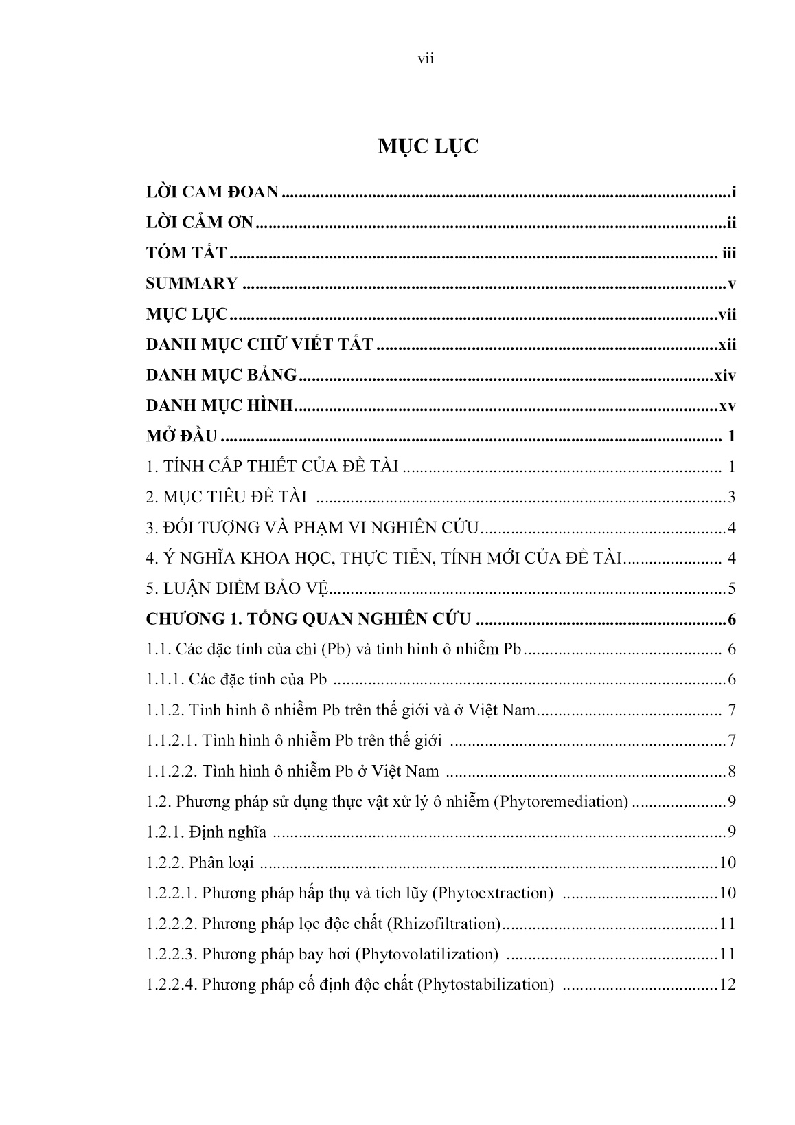Luận án Nghiên cứu khả năng hấp thụ, tích lũy chì (Pb) và sự biểu hiện gen liên quan đến tính chịu chì (Pb) của cây phát tài (Dracaena sanderiana) trang 9 Luận án Nghiên cứu khả năng hấp thụ, tích lũy chì (Pb) và sự biểu hiện gen liên quan đến tính chịu chì (Pb) của cây phát tài (Dracaena sanderiana) trang 9