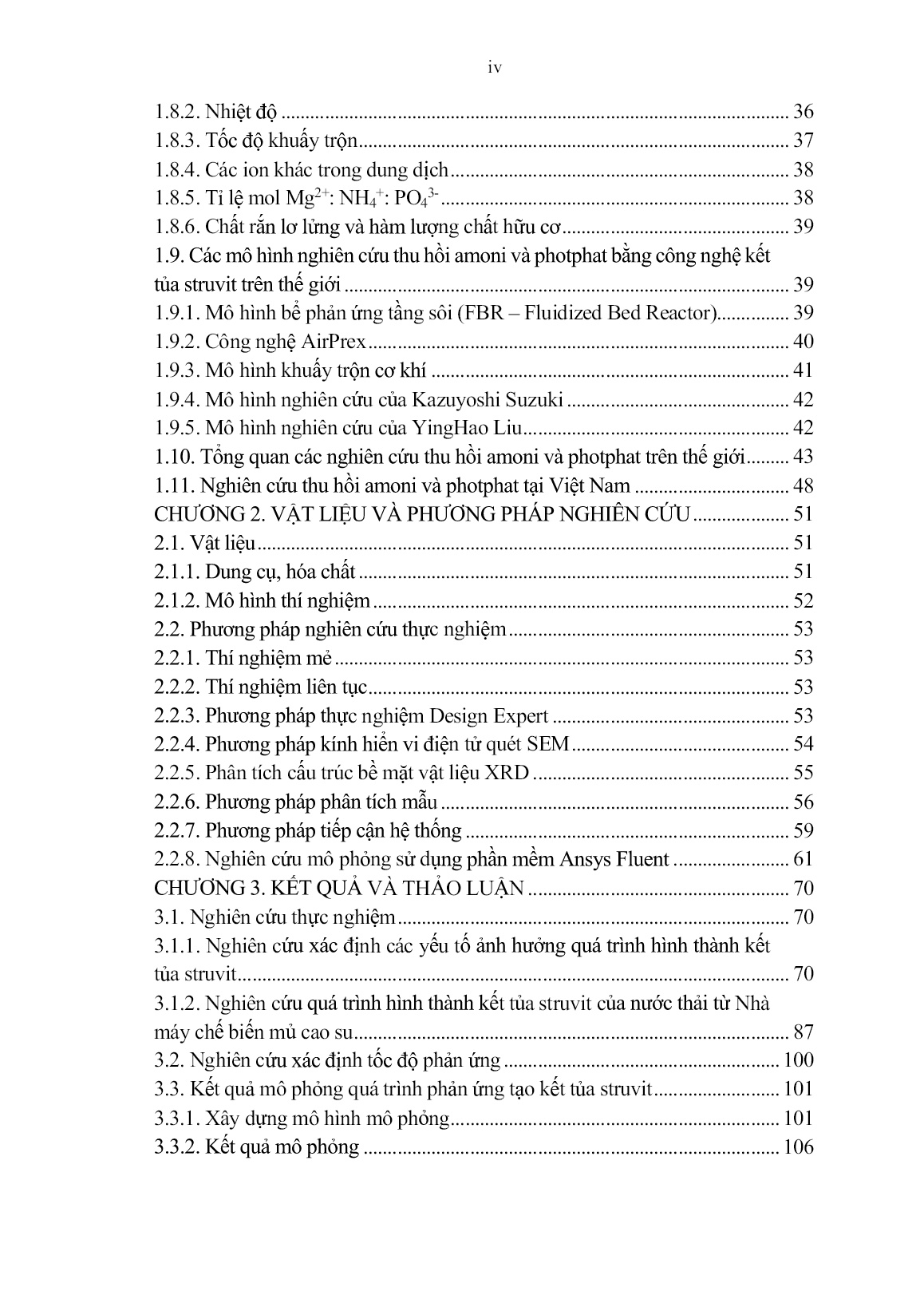 Luận án Nghiên cứu thu hồi amoni và photphat có trong nước thải chế biến mủ cao su bằng công nghệ kết tủa struvit trang 6 Luận án Nghiên cứu thu hồi amoni và photphat có trong nước thải chế biến mủ cao su bằng công nghệ kết tủa struvit trang 6