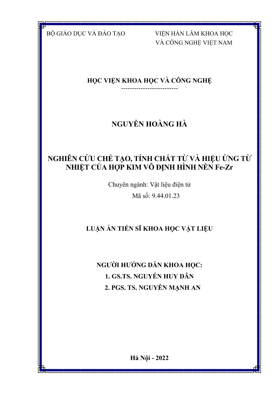 Luận án Nghiên cứu chế tạo, tính chất từ và hiệu ứng từ nhiệt của hợp kim vô định hình nền Fe-Zr trang 2 Luận án Nghiên cứu chế tạo, tính chất từ và hiệu ứng từ nhiệt của hợp kim vô định hình nền Fe-Zr trang 2