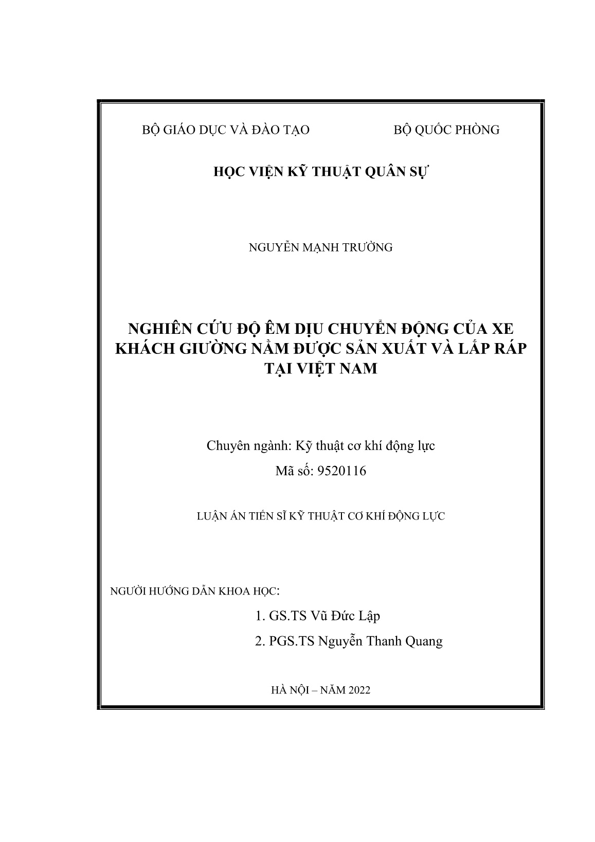 Luận án Nguyên cứu độ êm dịu chuyển động của xe khách giường nằm được sản xuất và lắp ráp tại Việt Nam trang 2 Luận án Nguyên cứu độ êm dịu chuyển động của xe khách giường nằm được sản xuất và lắp ráp tại Việt Nam trang 2