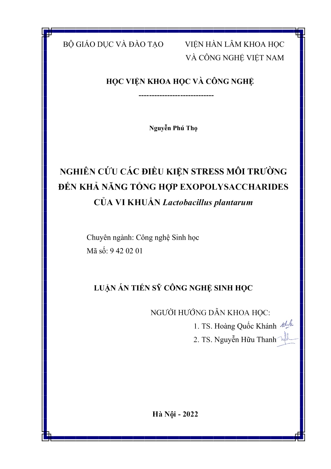 Luận án Nghiên cứu các điều kiện stress môi trường đến khả năng tổng hợp exopolysaccharides của vi khuẩn Lactobacillus plantarum trang 2 Luận án Nghiên cứu các điều kiện stress môi trường đến khả năng tổng hợp exopolysaccharides của vi khuẩn Lactobacillus plantarum trang 2