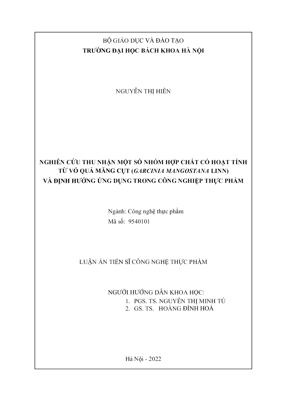 Luận án Nghiên cứu thu nhận một số nhóm hợp chất có hoạt tính từ vỏ quả măng cụt (garcinia mangostana linn) và định hướng ứng dụng trong công nghiệp thực phẩm trang 2 Luận án Nghiên cứu thu nhận một số nhóm hợp chất có hoạt tính từ vỏ quả măng cụt (garcinia mangostana linn) và định hướng ứng dụng trong công nghiệp thực phẩm trang 2