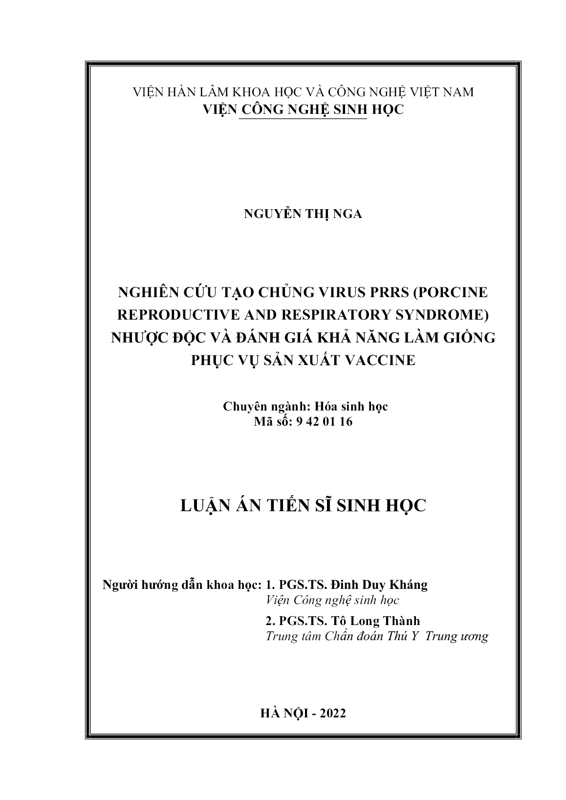 Luận án Nghiên cứu tạo chủng virus PRRS (porcine reproductive and respiratory syndrome) nhược độc và đánh giá khả năng làm giống phục vụ sản xuất vaccine trang 2