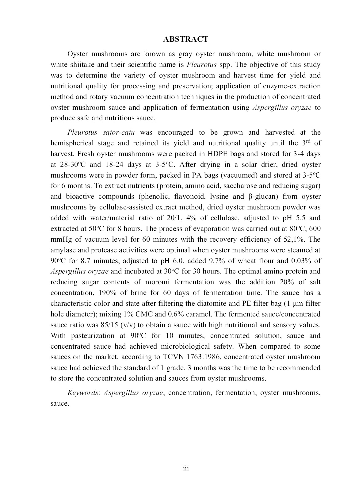 Luận án Nghiên cứu sản xuất dịch trích cô đặc và ứng dụng trong sản xuất nước chấm từ nấm bào ngư (pleurotus spp.) trang 5 Luận án Nghiên cứu sản xuất dịch trích cô đặc và ứng dụng trong sản xuất nước chấm từ nấm bào ngư (pleurotus spp.) trang 5