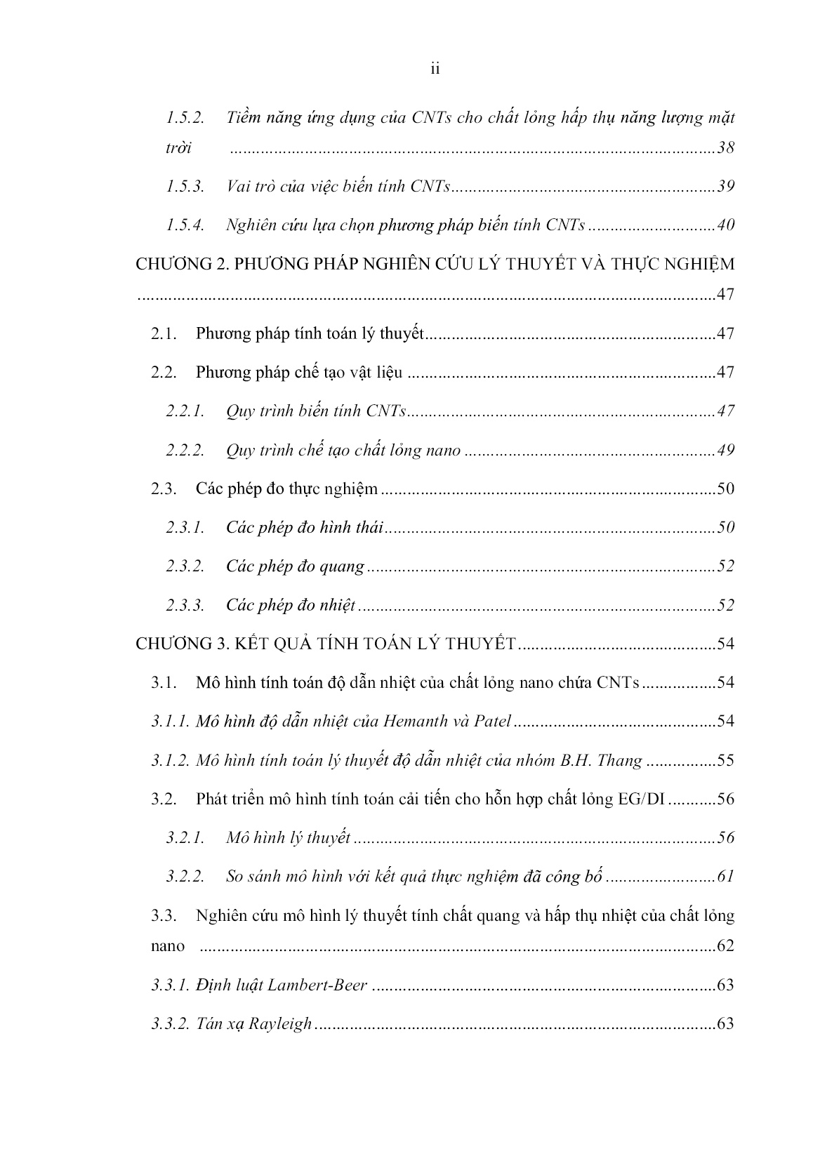 Luận án Nghiên cứu chế tạo và khảo sát tính chất của chất lưu chứa ống nano cacbon trong hấp thụ năng lượng mặt trời trang 6