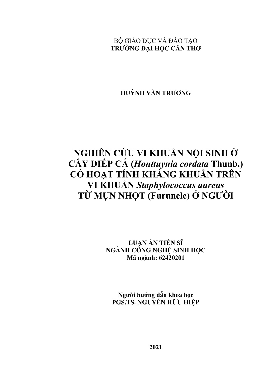 Luận án Nghiên cứu vi khuẩn nội sinh ở cây diếp cá (houttuynia cordata thunb.) có hoạt tính kháng khuẩn trên vi khuẩn staphylococcus aureus từ mụn nhọt (furuncle) ở người trang 2 Luận án Nghiên cứu vi khuẩn nội sinh ở cây diếp cá (houttuynia cordata thunb.) có hoạt tính kháng khuẩn trên vi khuẩn staphylococcus aureus từ mụn nhọt (furuncle) ở người trang 2