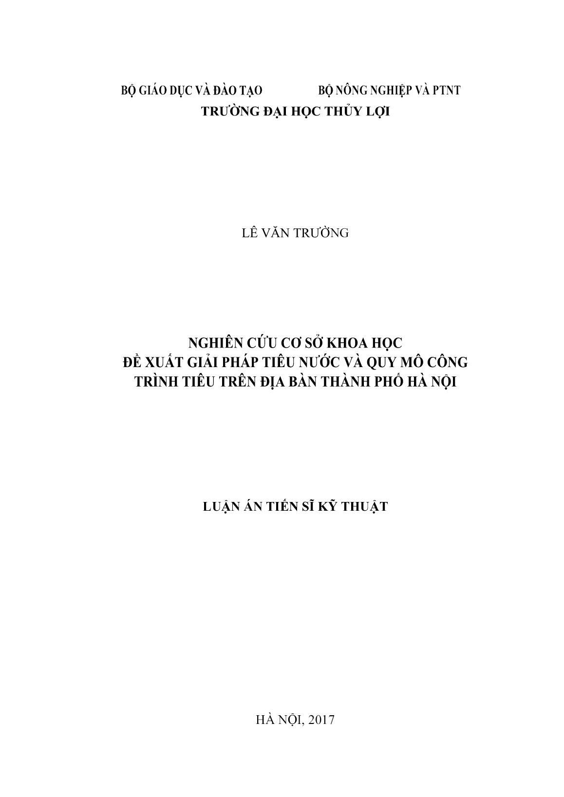 Luận án Nghiên cứu cơ sở khoa học đề xuất giải pháp tiêu nước và quy mô công trình tiêu trên địa bàn Thành phố Hà Nội trang 1 Luận án Nghiên cứu cơ sở khoa học đề xuất giải pháp tiêu nước và quy mô công trình tiêu trên địa bàn Thành phố Hà Nội trang 1