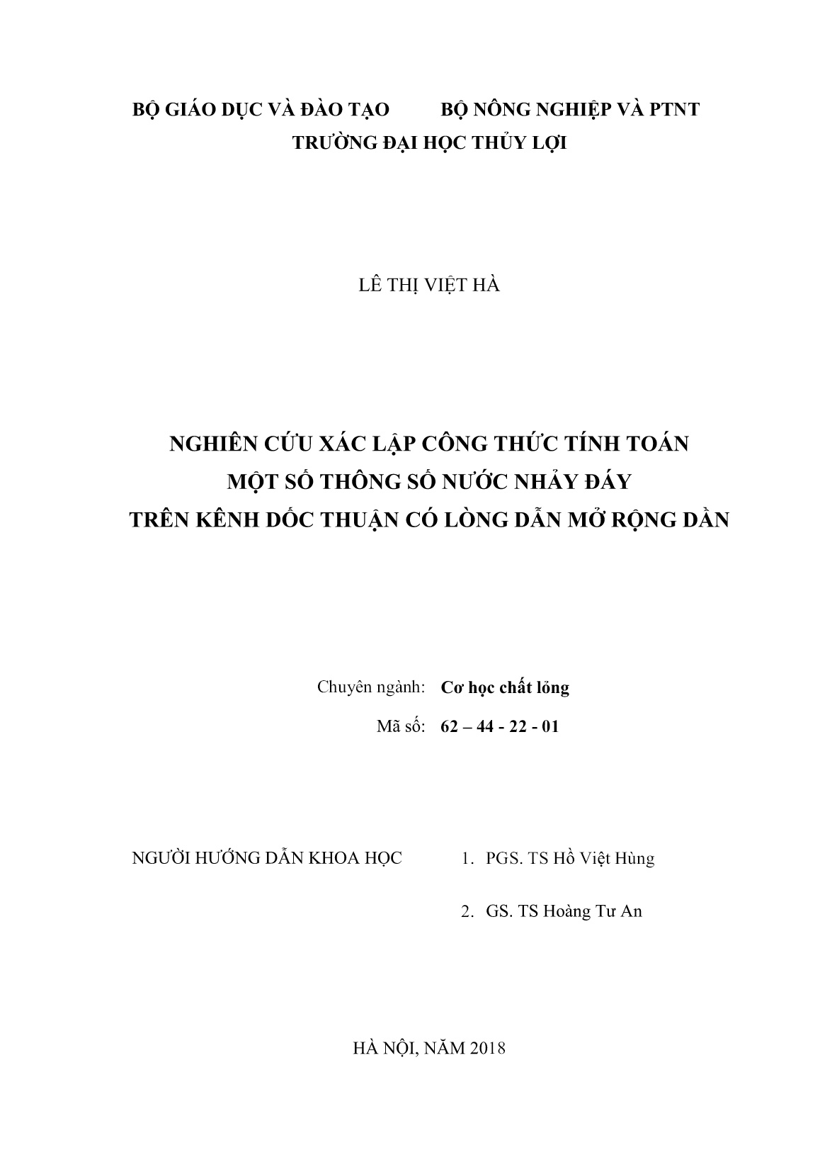Luận án Nghiên cứu xác lập công thức tính toán một số thông số nước nhảy đáy trên kênh dốc thuận có lòng dẫn mở rộng dần trang 2 Luận án Nghiên cứu xác lập công thức tính toán một số thông số nước nhảy đáy trên kênh dốc thuận có lòng dẫn mở rộng dần trang 2