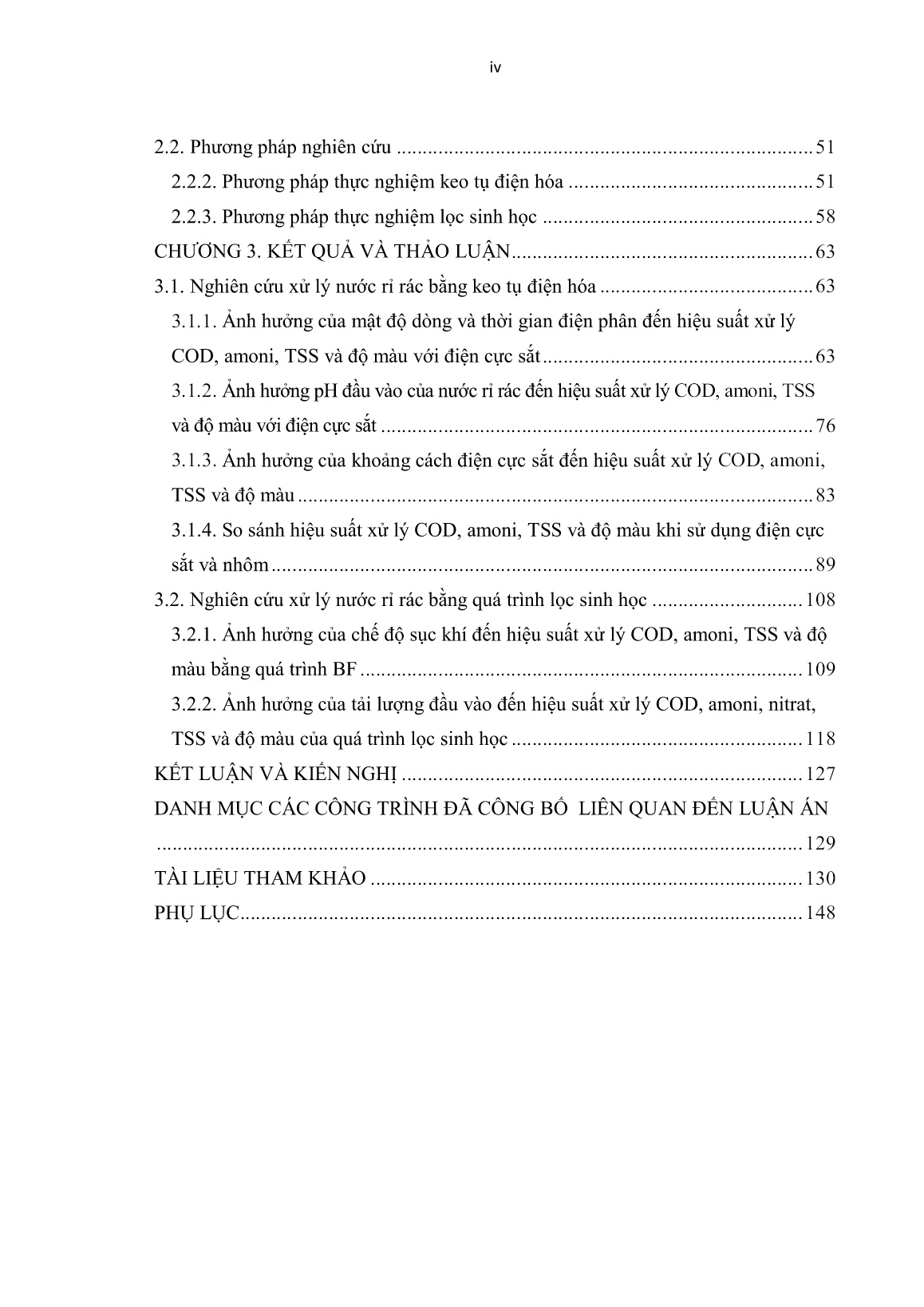 Luận án Nghiên cứu xử lý nước rỉ rác bằng phương pháp keo tụ điện hóa kết hợp lọc sinh học trang 6 Luận án Nghiên cứu xử lý nước rỉ rác bằng phương pháp keo tụ điện hóa kết hợp lọc sinh học trang 6