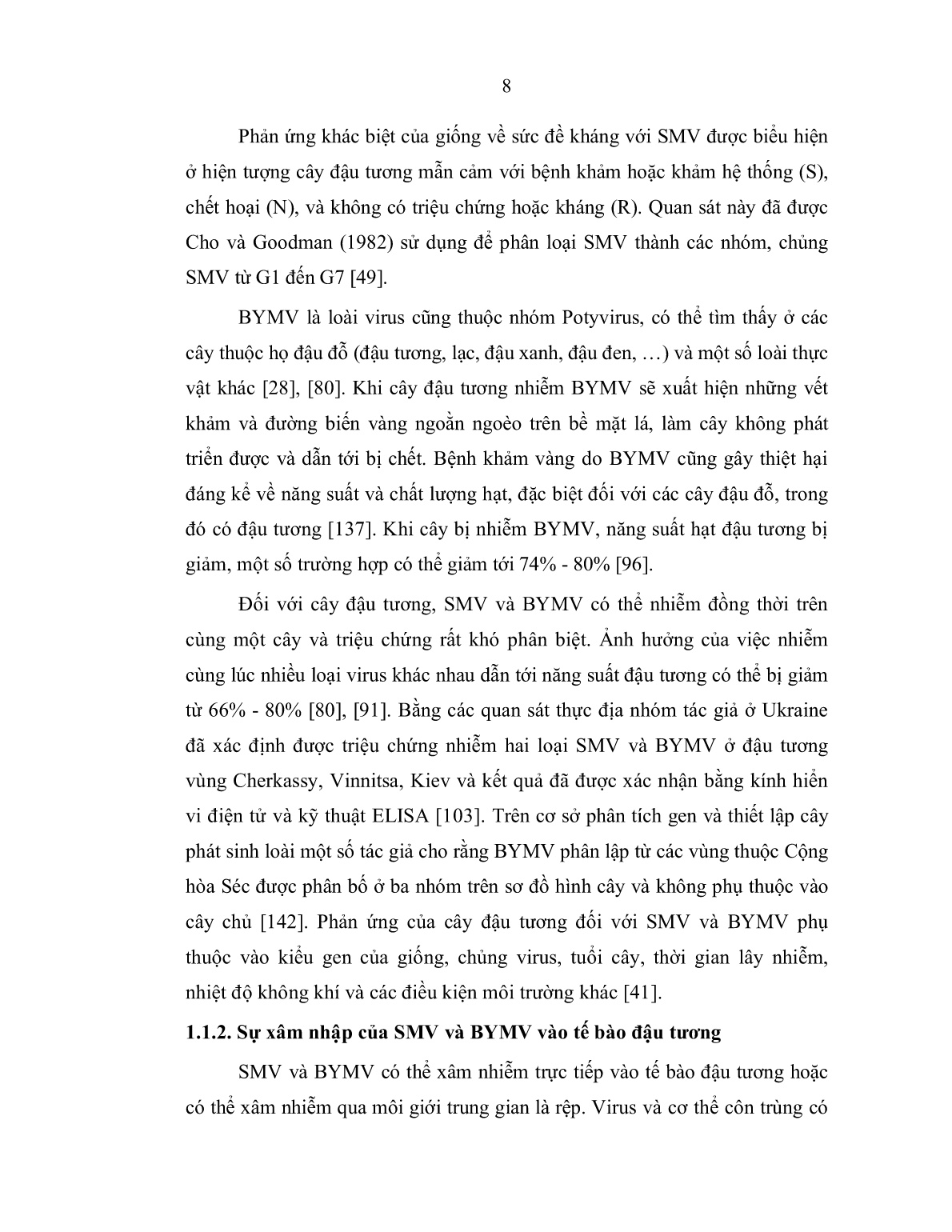 Luận án Phân lập đoạn gen CP từ Soybean mosaic virus và phát triển vector chuyển gen mang cấu trúc RNAi phục vụ tạo cây đậu tương chuyển gen kháng bệnh trang 8 Luận án Phân lập đoạn gen CP từ Soybean mosaic virus và phát triển vector chuyển gen mang cấu trúc RNAi phục vụ tạo cây đậu tương chuyển gen kháng bệnh trang 8