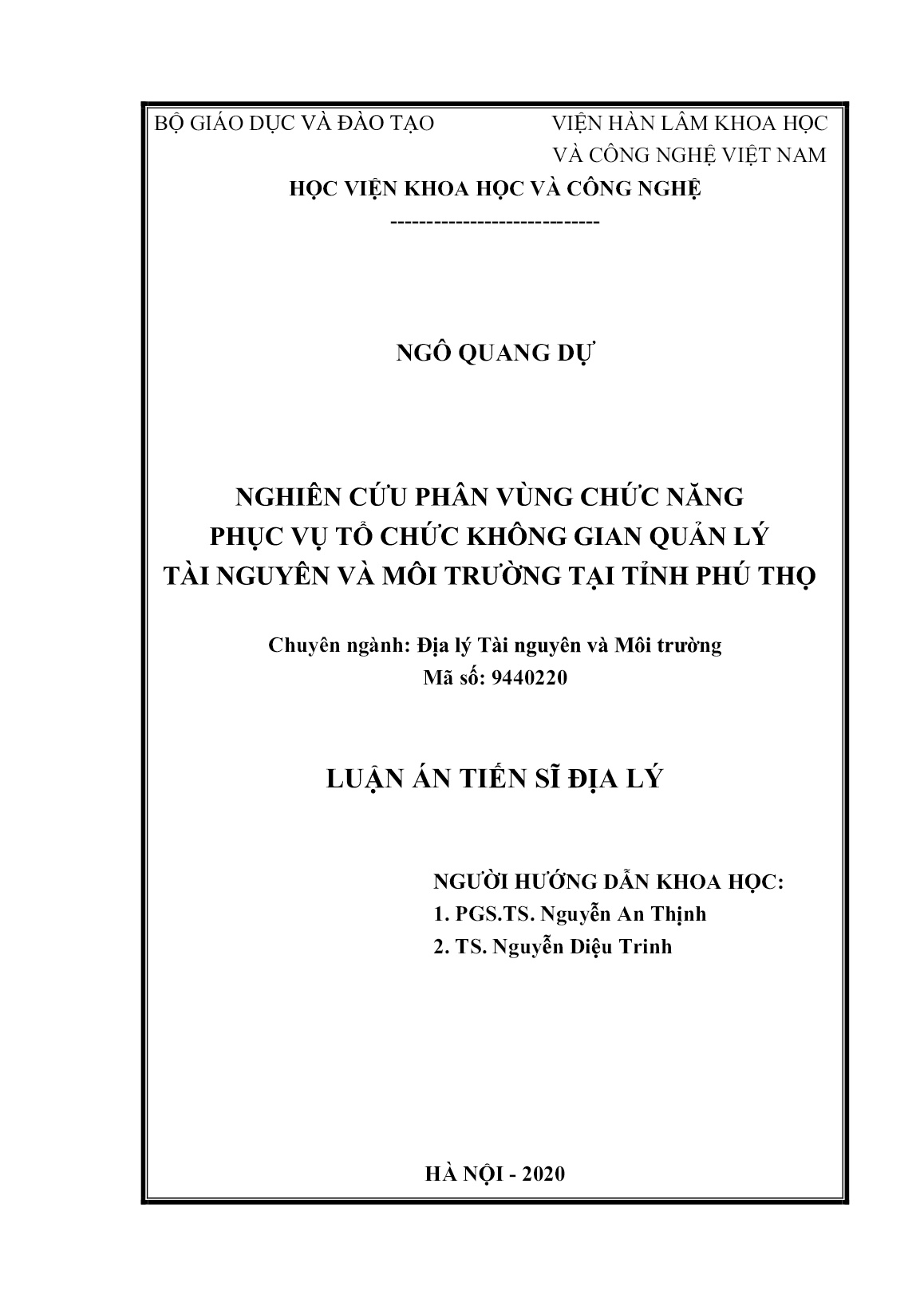 Luận án Nghiên cứu phân vùng chức năng phục vụ tổ chức không gian quản lý tài nguyên và môi trường tại tỉnh Phú Thọ trang 2 Luận án Nghiên cứu phân vùng chức năng phục vụ tổ chức không gian quản lý tài nguyên và môi trường tại tỉnh Phú Thọ trang 2