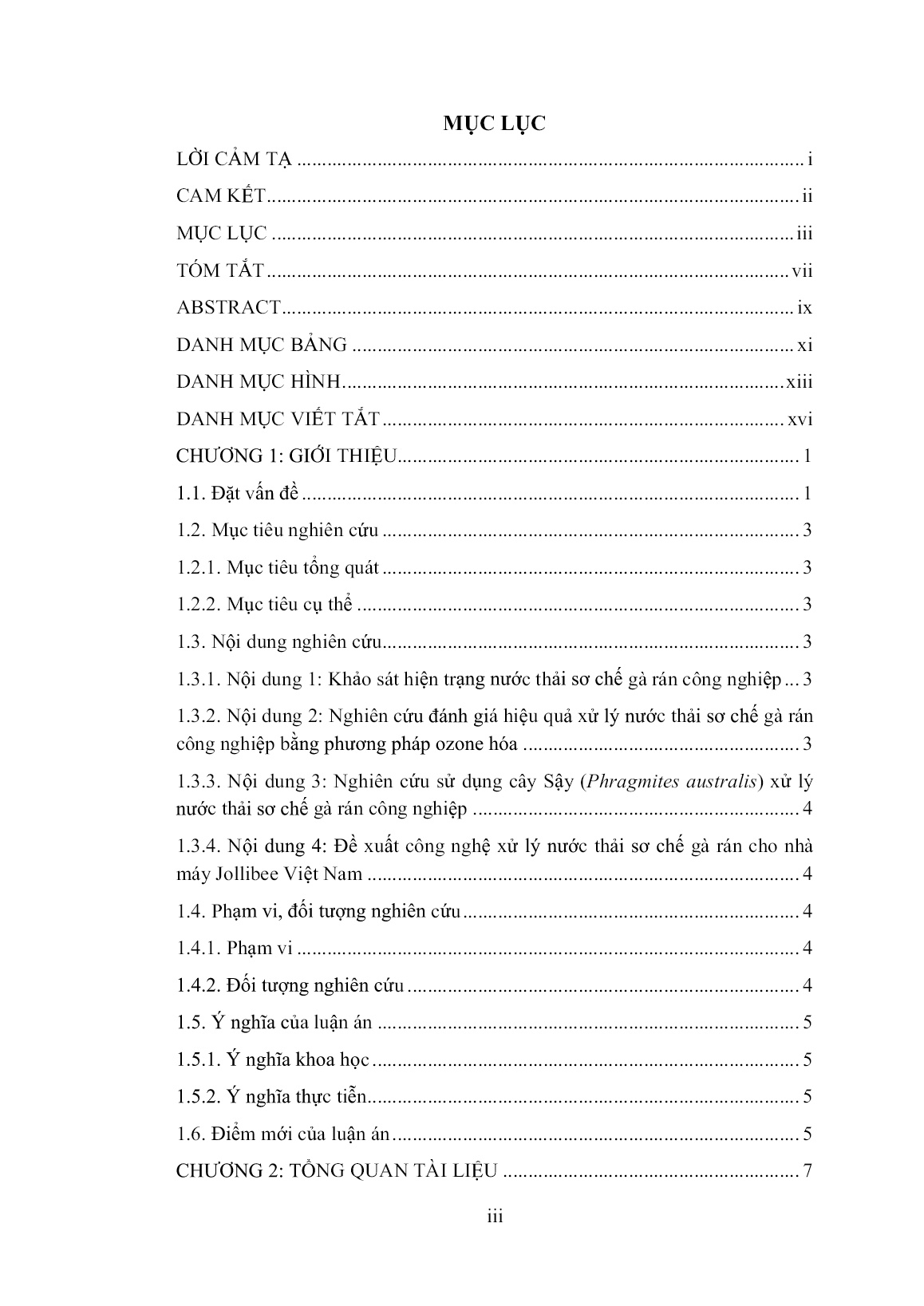 Luận án Nghiên cứu giải pháp xử lý nước thải sơ chế gà rán công nghiệp bằng phương pháp ozone kết hợp thủy sinh thực vật trang 5