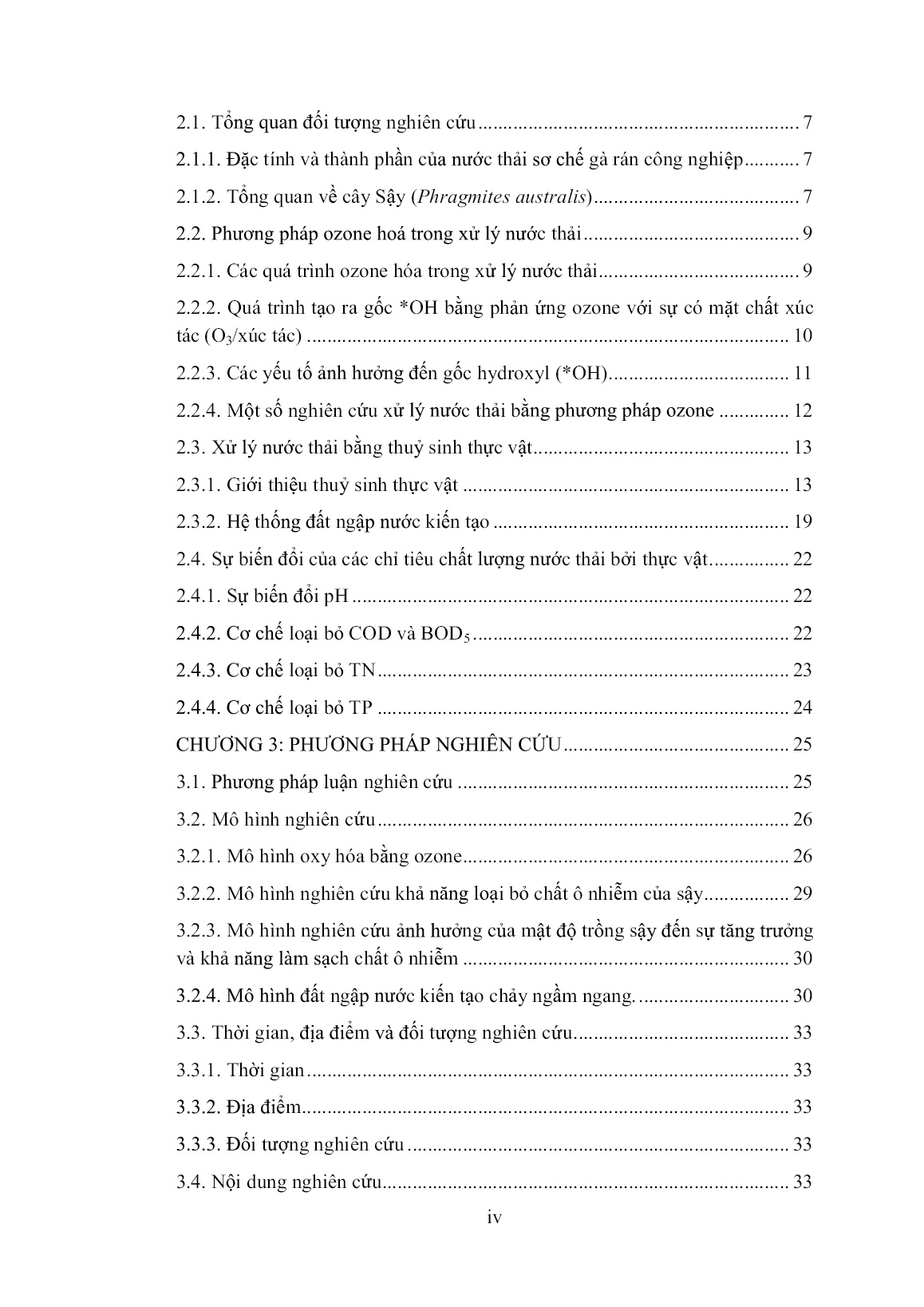 Luận án Nghiên cứu giải pháp xử lý nước thải sơ chế gà rán công nghiệp bằng phương pháp ozone kết hợp thủy sinh thực vật trang 6