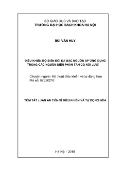 Luận án Điều khiển bộ biến đổi đa bậc nguồn áp ứng dụng trong các nguồn điện phân tán có nối lưới