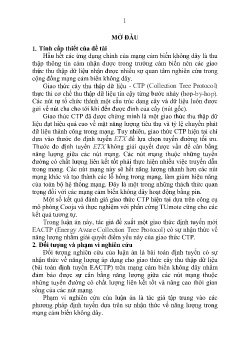 Luận án Nghiên cứu bài toán định tuyến có sự nhận thức về năng lượng áp dụng cho giao thức cây thu thập dữ liệu (EACTP)