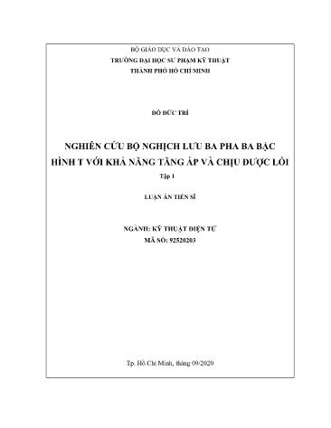 Luận án Nghiên cứu bộ nghịch lưu ba pha ba bậc hình T với khả năng tăng áp và chịu được lỗi