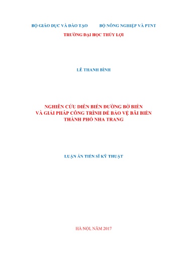 Luận án Nghiên cứu diễn biến đường bờ biển và giải pháp công trình để bảo vệ bãi biển Thành phố Nha Trang