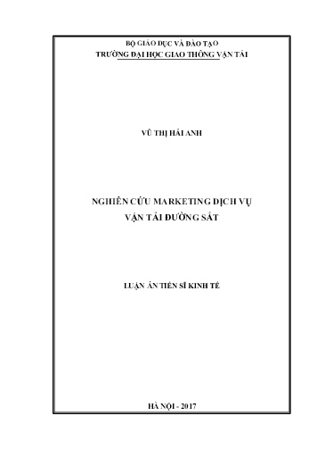 Luận án Nghiên cứu marketing dịch vụ vận tải đường sắt