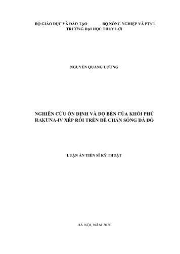 Luận án Nghiên cứu ổn định và độ bền của khối phủ RAKUNA-IV xếp rối trên đê chắn sóng đá đổ