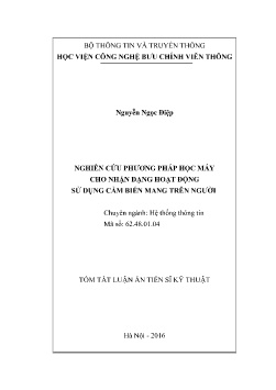 Luận án Nghiên cứu phương pháp học máy cho nhận dạng hoạt động sử dụng cảm biến mang trên người