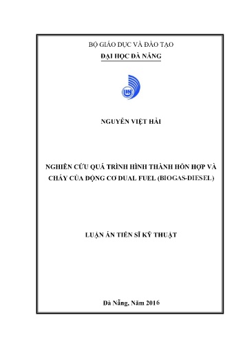 Luận án Nghiên cứu quá trình hình thành hỗn hợp và cháy của động cơ dual fuel (biogas-diesel)