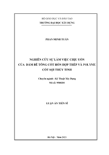 Luận án Nghiên cứu sự làm việc chịu uốn của dầm bê tông cốt hỗn hợp thép và polyme cốt sợi thủy tinh