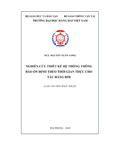 Luận án Nghiên cứu thiết kế hệ thống thông báo ổn định theo thời gian thực cho tàu hàng rời