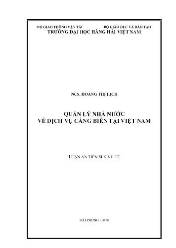 Luận án Quản lý nhà nước về dịch vụ cảng biển tại Việt Nam