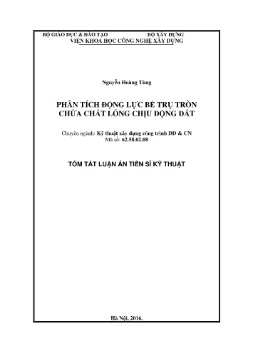 Tóm tắt Luận án Phân tích động lực bể trụ tròn chứa chất lỏng chịu động đất