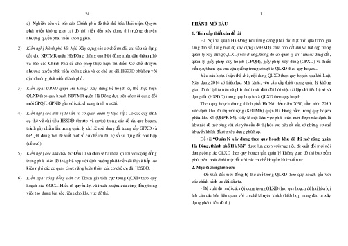Tóm tắt Luận án Quản lý xây dựng theo quy hoạch khu đô thị mở rộng Quận Hà Đông, Thành phố Hà Nội