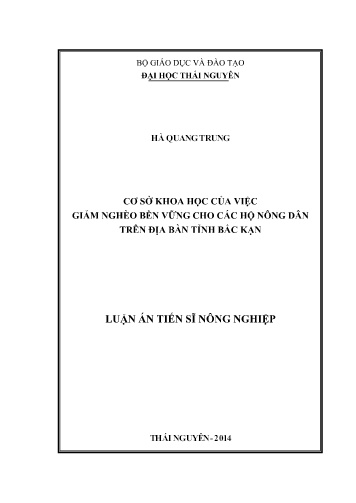 Luận án Cơ sở khoa học của việc giảm nghèo bền vững cho các hộ nông dân trên địa bàn tỉnh Bắc Kạn