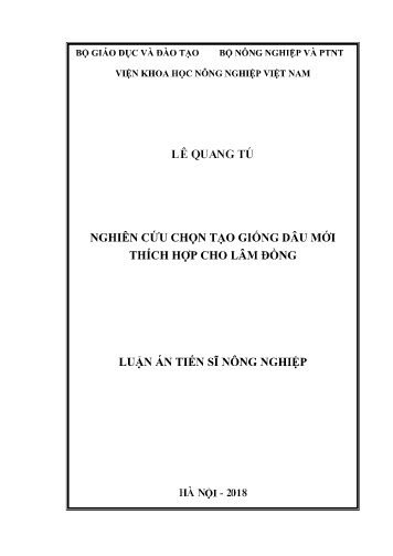 Luận án Nghiên cứu chọn tạo giống dâu mới thích hợp cho Lâm Đồng