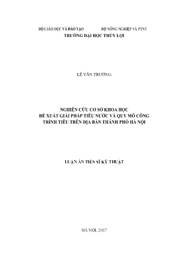 Luận án Nghiên cứu cơ sở khoa học đề xuất giải pháp tiêu nước và quy mô công trình tiêu trên địa bàn Thành phố Hà Nội Luận án Nghiên cứu cơ sở khoa học đề xuất giải pháp tiêu nước và quy mô công trình tiêu trên địa bàn Thành phố Hà Nội