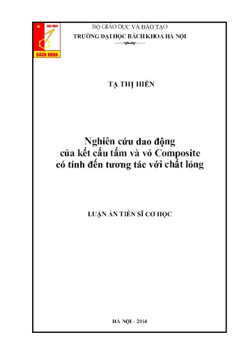 Luận án Nghiên cứu dao động của kết cấu tấm và vỏ Composite có tính đến tương tác với chất lỏng