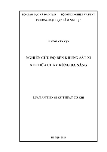 Luận án Nghiên cứu độ bền khung sát xi xe chữa cháy rừng đa năng