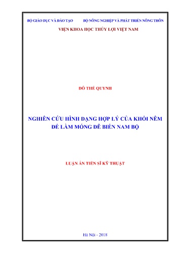 Luận án Nghiên cứu hình dạng hợp lý của khối nêm để làm móng đê biển Nam Bộ