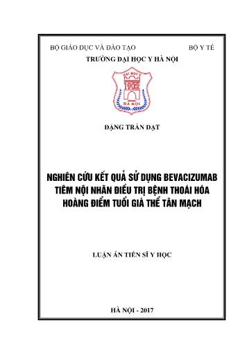 Luận án Nghiên cứu kết quả sử dụng Bevacizumab tiêm nội nhãn điều trị bệnh thoái hóa hoàng điểm tuổi già thể tân mạch