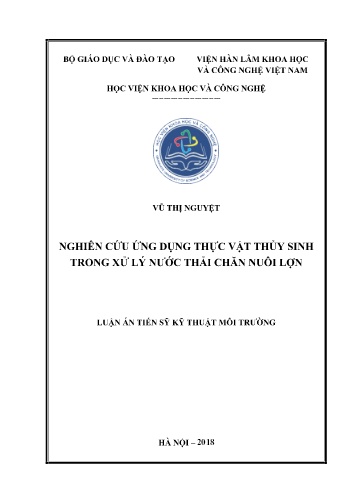 Luận án Nghiên cứu ứng dụng thực vật thủy sinh trong xử lý nước thải chăn nuôi lợn