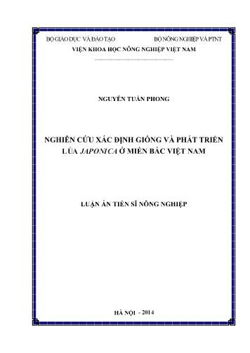 Luận án Nghiên cứu xác định giống và phát triển lúa Japonica ở miền Bắc Việt Nam